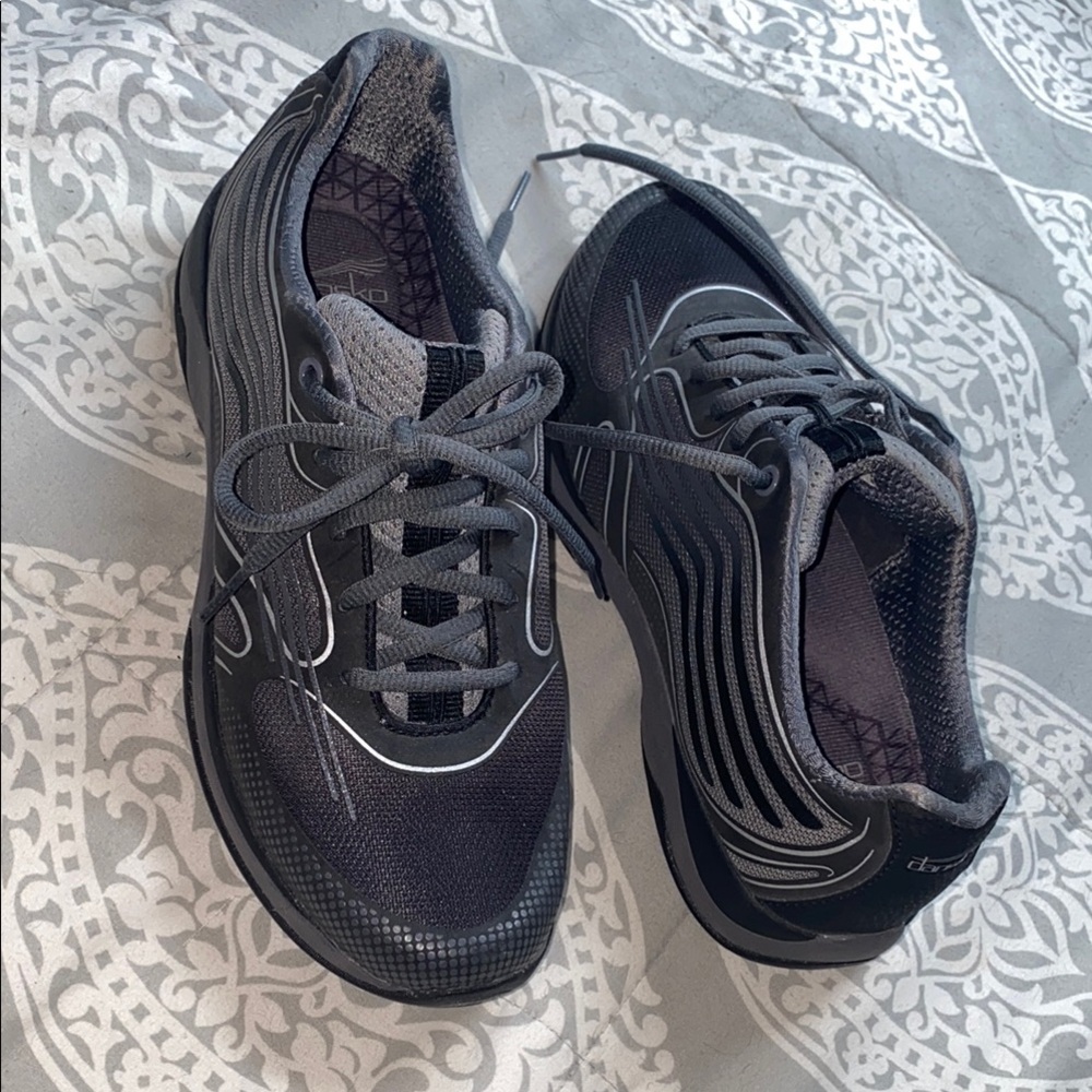 Dansko Black and Gray Athletic Shoes Sleek Design Comfortable Sole